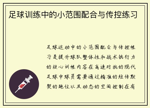 足球训练中的小范围配合与传控练习